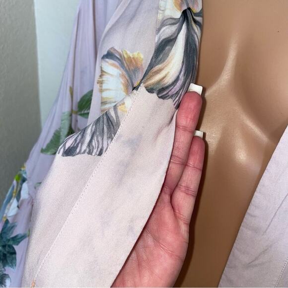 Plum Pretty Sugar ruffled hem and sleeve's floral print robe SZ XS/S above knee - Picture 6 of 10